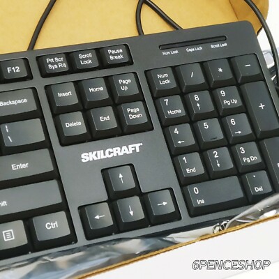 SKILCRAFT Ability One NSN6774742 USB Wired Keyboard, Black