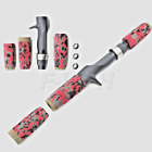 Red Eva Casting Fishing Rod Handle Grip with Graphite Reel Seat Build Repair