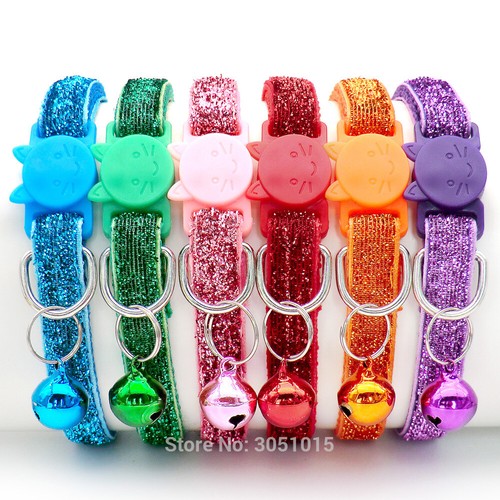 12pcs Wholesale Breakaway Cat Collar Nylon Strip Bell Durable for Kitten Kitty - Picture 3 of 12