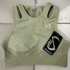 Sports Bra Sz S Heathered Gray React Seamless High Support Racerback TLF Apparel