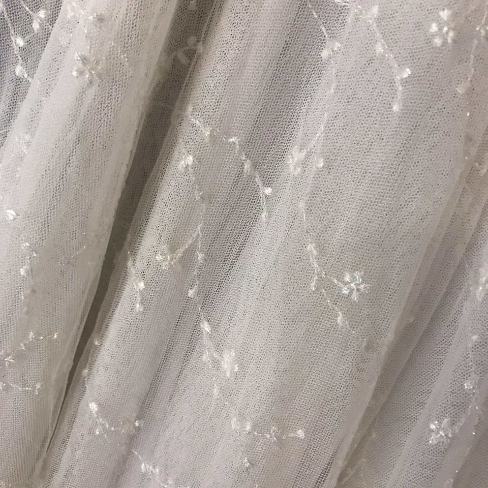 Maxi Falda The White House Alexia Admor Bordada Tul IMPRESIONANTE Blanca Talla 12 Foto 3 de 4