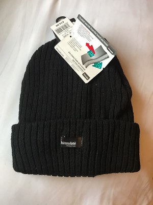 Herren Schwarz 3M Thinsulate Thermomütze Strick Beanie Mütze Thermo Skimützen Fleece