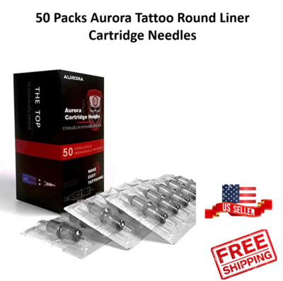#ad #ad 50 Packs Mix Round Liner Aurora Tattoo Sterilized Disposable Cartridge $22.99