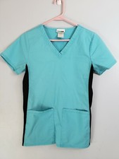 Scrub Star Light Blues Women's Nurses Scrub Medical Top Size XS
