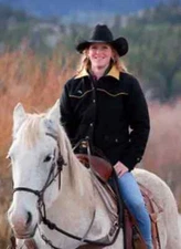 WYOMING TRADERS Black Virgin Wool Leather  Collar Snap Zip Chore Jacket Women XL