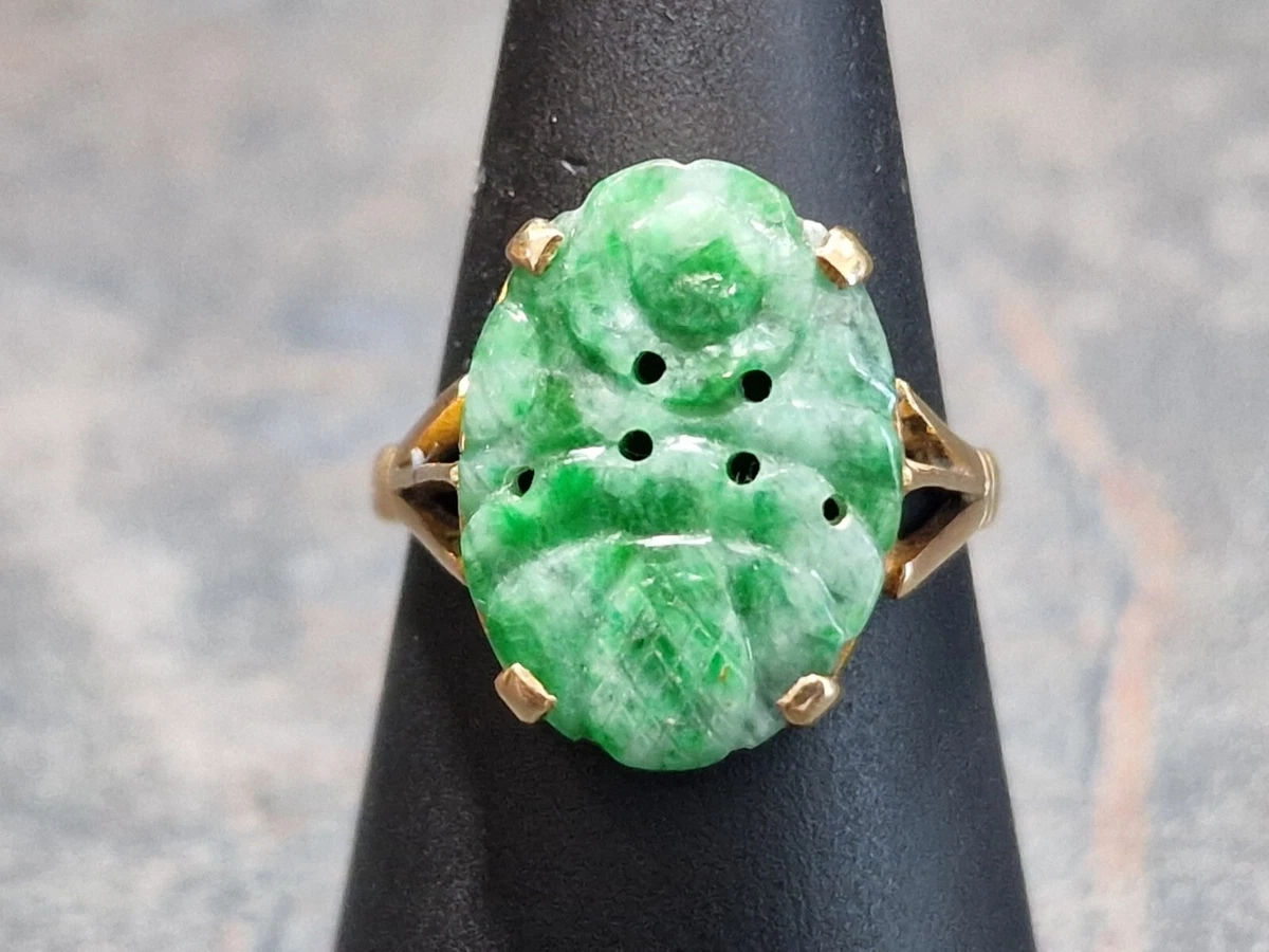 Carved jade ring online