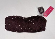 Xhilaration Women  s Bikini Top Padded Size XSmall Dark Purple Polka Dot