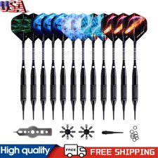 12 Pieces Plastic Tip Darts Aluminum Shaft Professional Soft Tip Darts Set