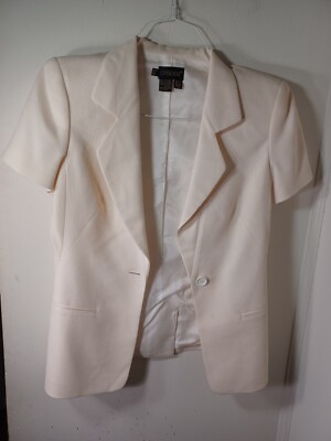 Episode Women's Jacket Size 6 Short Sleeve Button V Neck Shoulder Pads