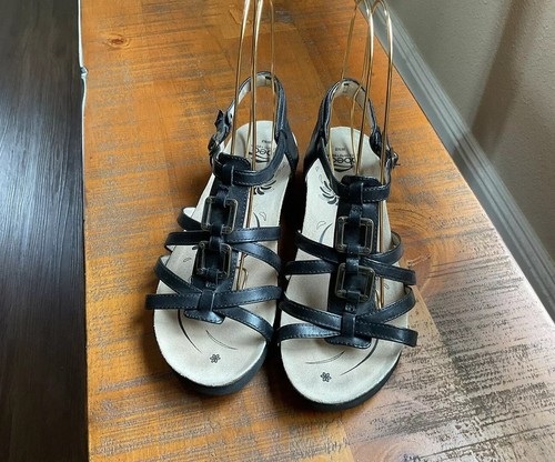 abeo Women’s size 8N Black Sandals Leather Strappy