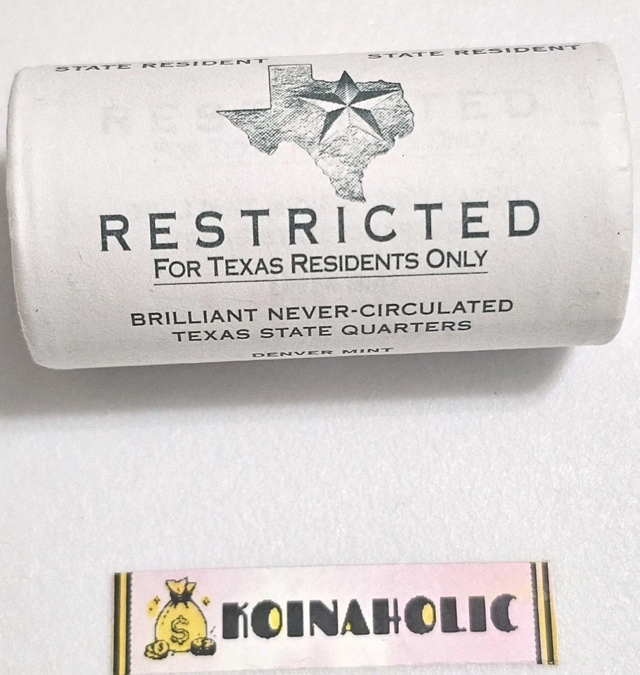 2004 D Restricted State Residents Only TEXAS (25) Quarter Half Roll + BONUS  - Image 4 of 4