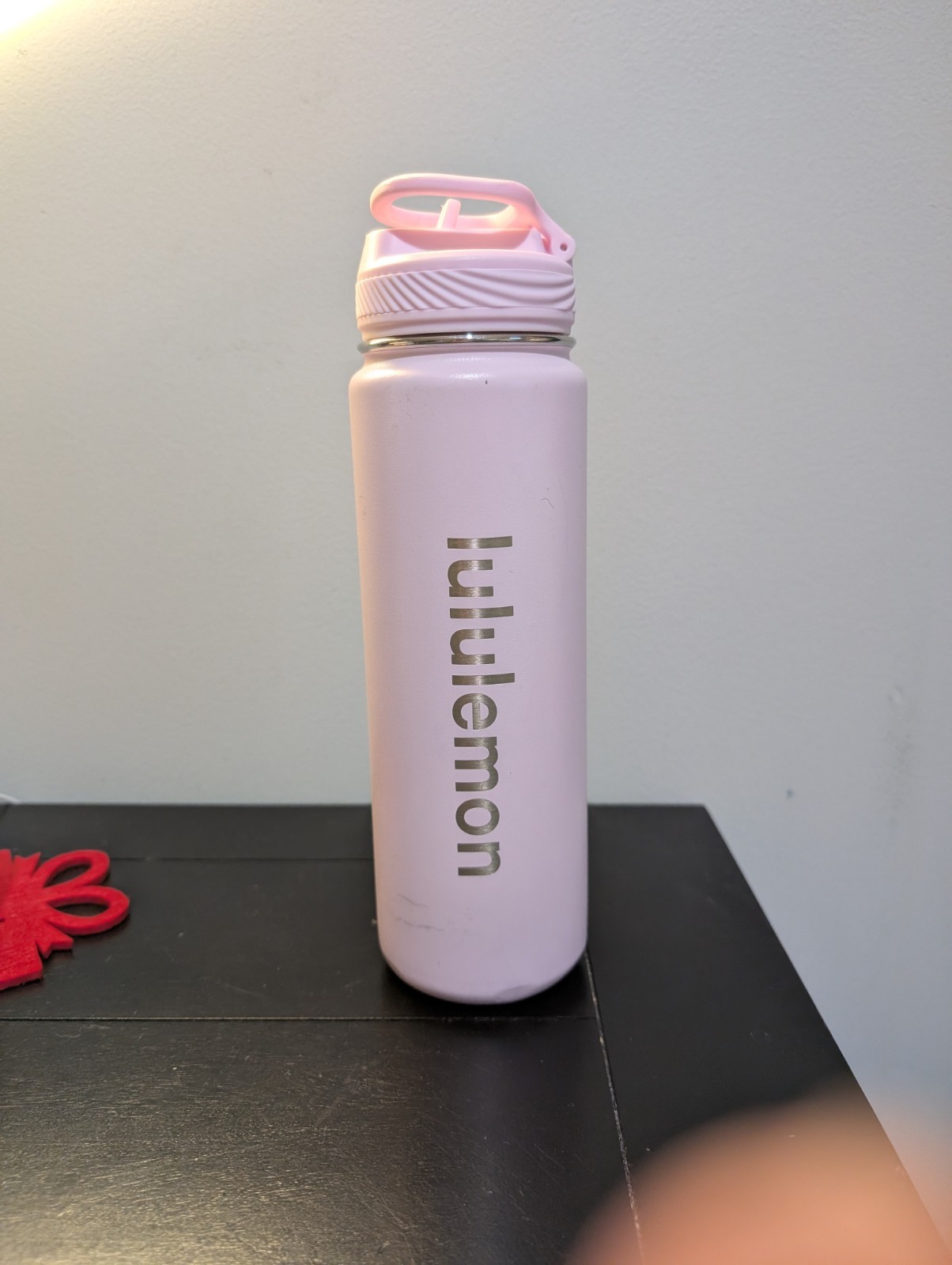 24 fl oz. Light Pink Lululemon Water Bottle 