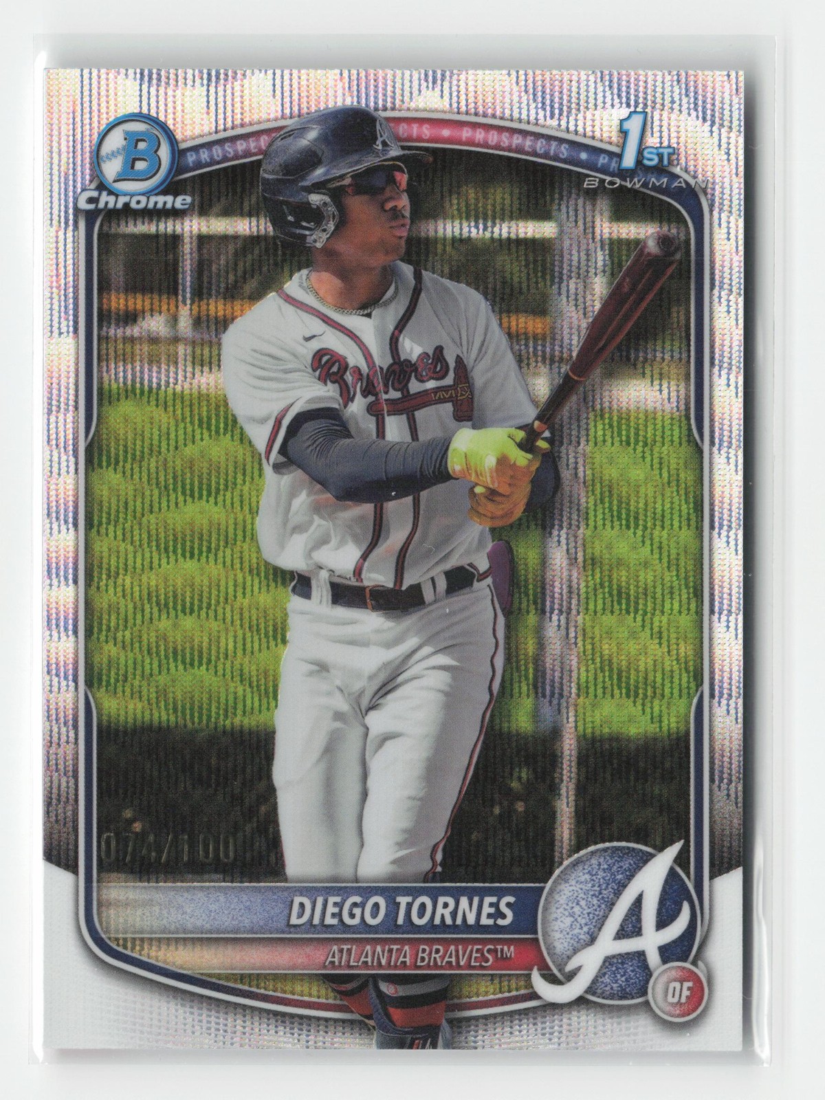 Diego Tornes 2025 Bowman Chrome #BCP-214 Wave Refractor #/100