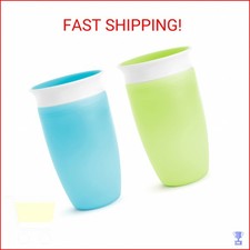 Munchkin Sippy Cups for Toddlers 1-3, Spill Proof Miracle 360 Cup, 10 Ounce, 2 P
