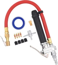 "Tire Inflator 10-120 PSI Tire Pressure Gauge with 12 Inch Air Hose，Lock on Ai..