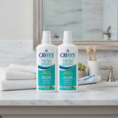 Sensitive Mouthwash, 32 Ounce, 2 Count, Gentle Mint, Alcohol Free, Dye Free