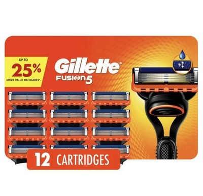 Gillette Fusion5 ProGlide Razor Blades for Men - 12 Refills