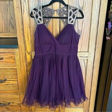 Blondie Nites  Formal Homecoming Prom Dress in Purple w Gold Sequin  size 13
