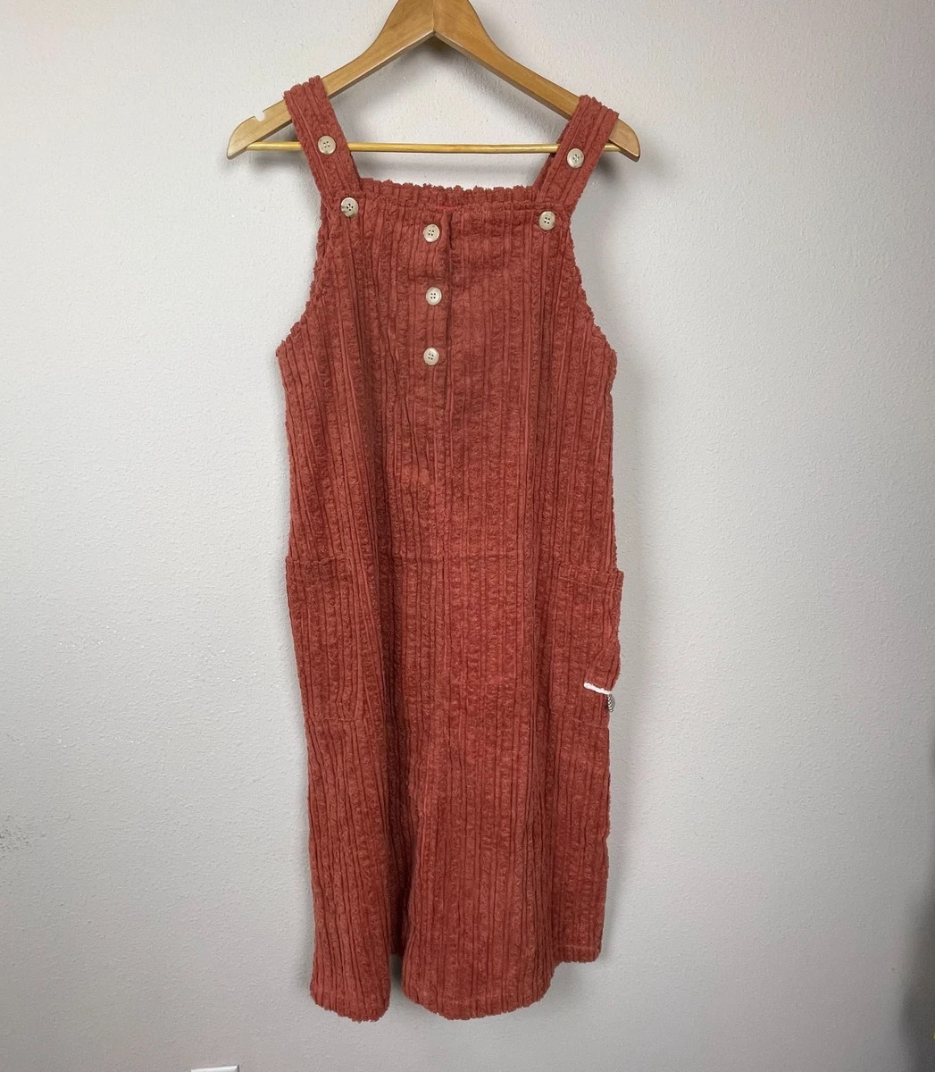Knee Length Corduroy Regular Dresses Overall Dress for sale | eBay