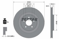 Textar 92160303 Bremsscheibe FüR Audi