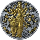 Durga Dark Ruthenium Gilded High Relief Proof Silver Coin 1 oz 9999 Fine Silver