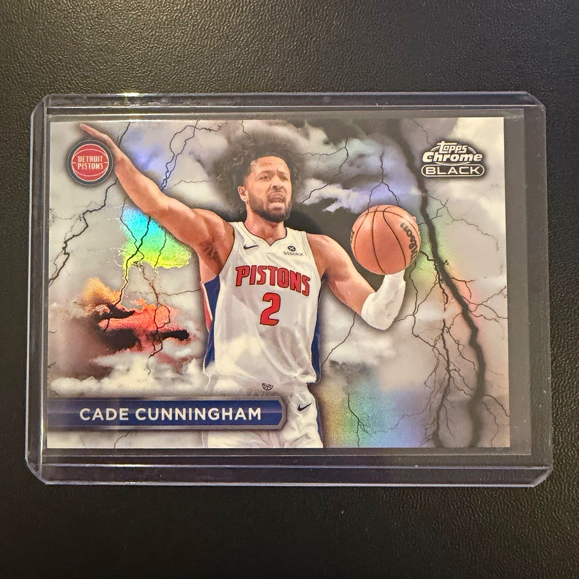 2025 Topps Chrome Black Black Lightning Cade Cunningham BL-3 SSP Pistons