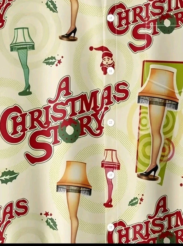 РОЖДЕСТВЕНСКАЯ ИСТОРИЯ Мужская печать рубашка с коротким рукавом на пуговицах подарок размер 1 X новый!! - Изображение 4 из 4