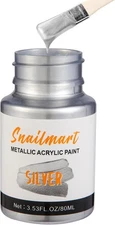 Liquid Silver Leaf Paint Kit - Alcohol-Based Quick Dry Ultra Shiny Metallic G...