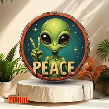 2D Flat Decorative Signs& Plaques Only 8x8 2D Flat Aluminium 2D Wall Art, Alien