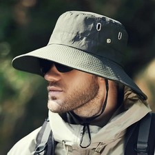 Wide Brim Sun Hat UV Protection Bucket Cap For Hiking Camping Fishing Safari Men