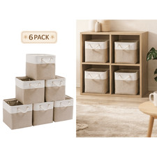 11 x 11 x 11 Inch Cube Storage Bins, 6 Pack Large Collapsible Fabric Storage Cub