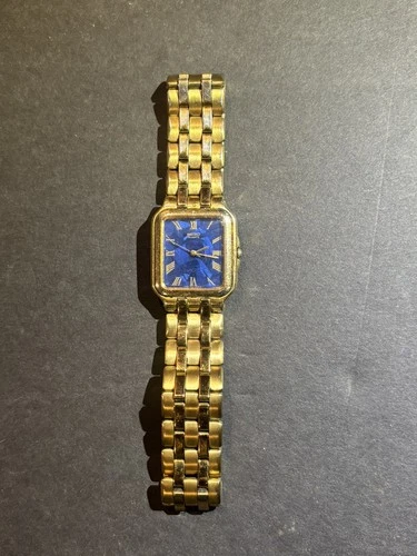 Seiko Tank Quartz Men's Watch 7N01-5009 Rare Blue Dial