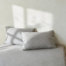 2-Pack Solid Color 100 Cotton Pillowcases for Home Use