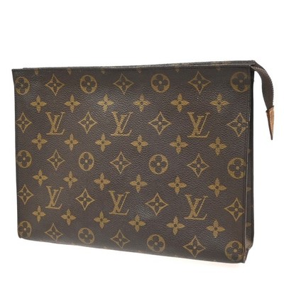 LOUIS VUITTON Poche Toilette 26 Clutch Hand Bag Monogram Leather M47542 02CA763