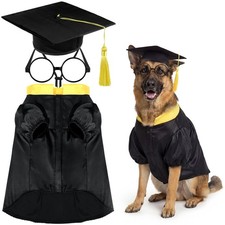 3 Pcs Dog Graduation Costume Set Include Pet Graduation Gown Adjustable Puppy...