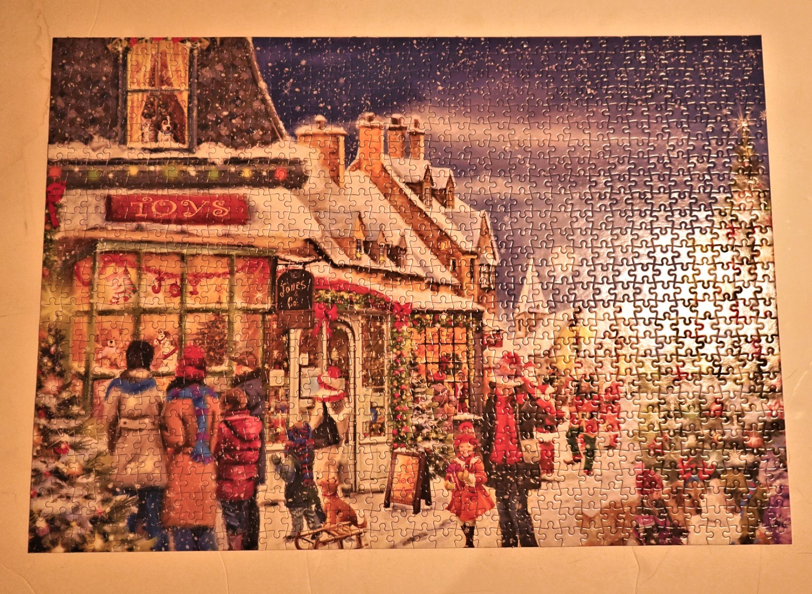 WH Smith Christmas Shopping 1000 Piece Jigsaw Puzzle Used Complete VGC