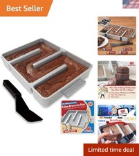 Patented Design Brownie Baking Pan with  Nonstick Coating & Spatula