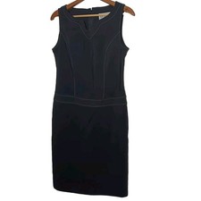 Vintage La Belle Fashions Dress Size 10 Sheath Black Sleeveless USA Made Stretch