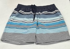 Kirkland Signature Men's Stretch Swim Shorts, Mix Blue Stripe, Size M