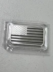 American Flag One Troy Ounce Silver Bar - In Original Plastic .999 Fine
