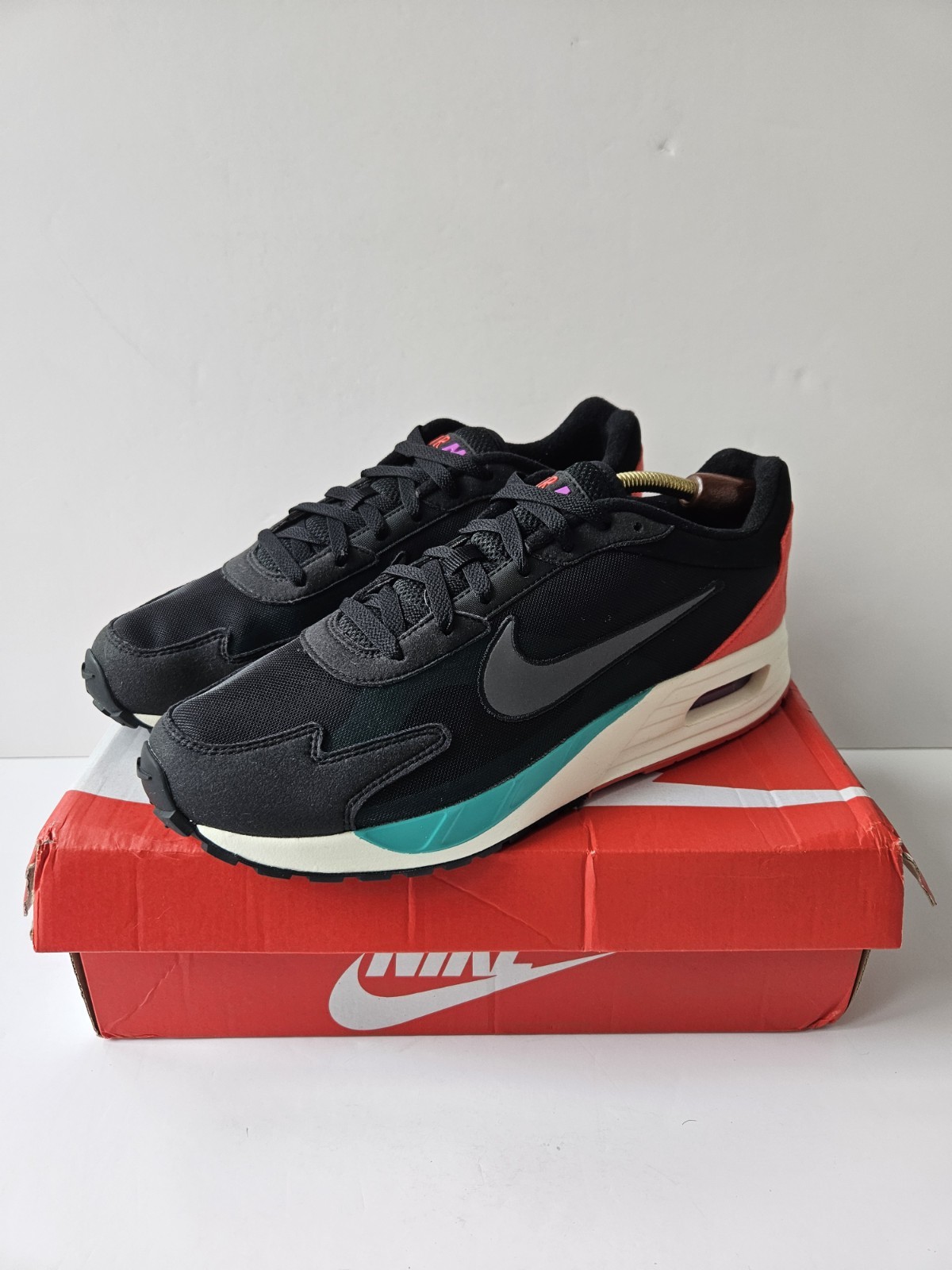 SAOLA Scarpe da ginnastica uomo Nike Air Max Solo nere rosse giada running taglia UK 11