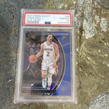 Panini 2017-18 Select Lonzo Ball #28 Blue Prizm /299 Rookie PSA 10 Lakers