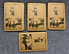 Waddington's Playing Cards- Art Deco Girl feeding geese. Gold edged. 1930s