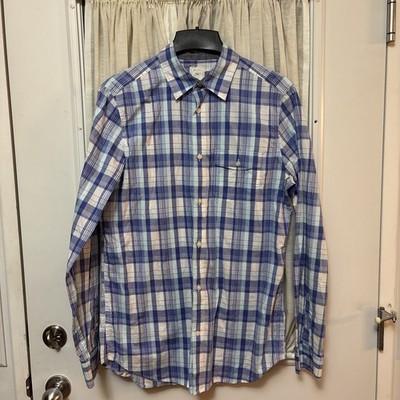 Gap Men s Med Tall Blue Plaid Button Down Long Sleeve Designed Crafted 2012