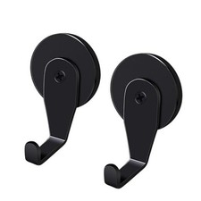 Magnetic Wreath Hanger Black Matte, Set of 2 Magnets 2 Right angled hook