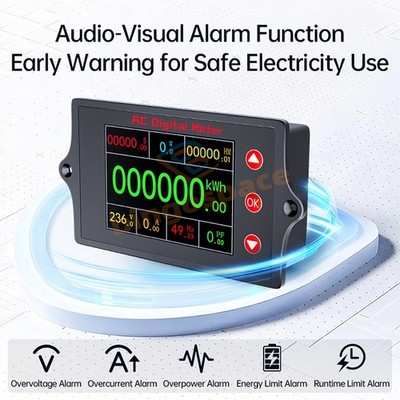 AC Digital Voltage Current Power Energy Meter Electricity Consumption Monitor