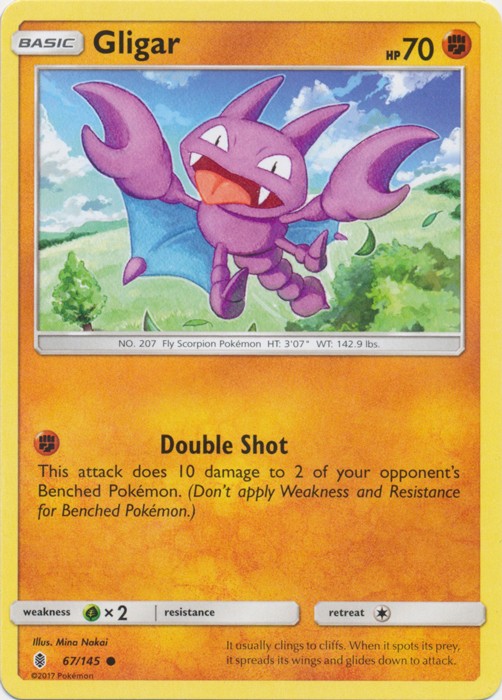 Gligar - 67/145 - Common (Lp) Guardians Rising - Fighting Pokémon