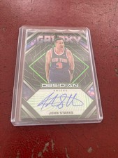 John Starks AUTO /25 SP Obsidian Galaxy Green GI-JYS KNICKS Autograph Panini