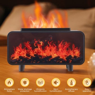 Aroma Diffuser Mit 3D Flammen Effekt Luftbefeuchter Diffusor Für ätherische Öle