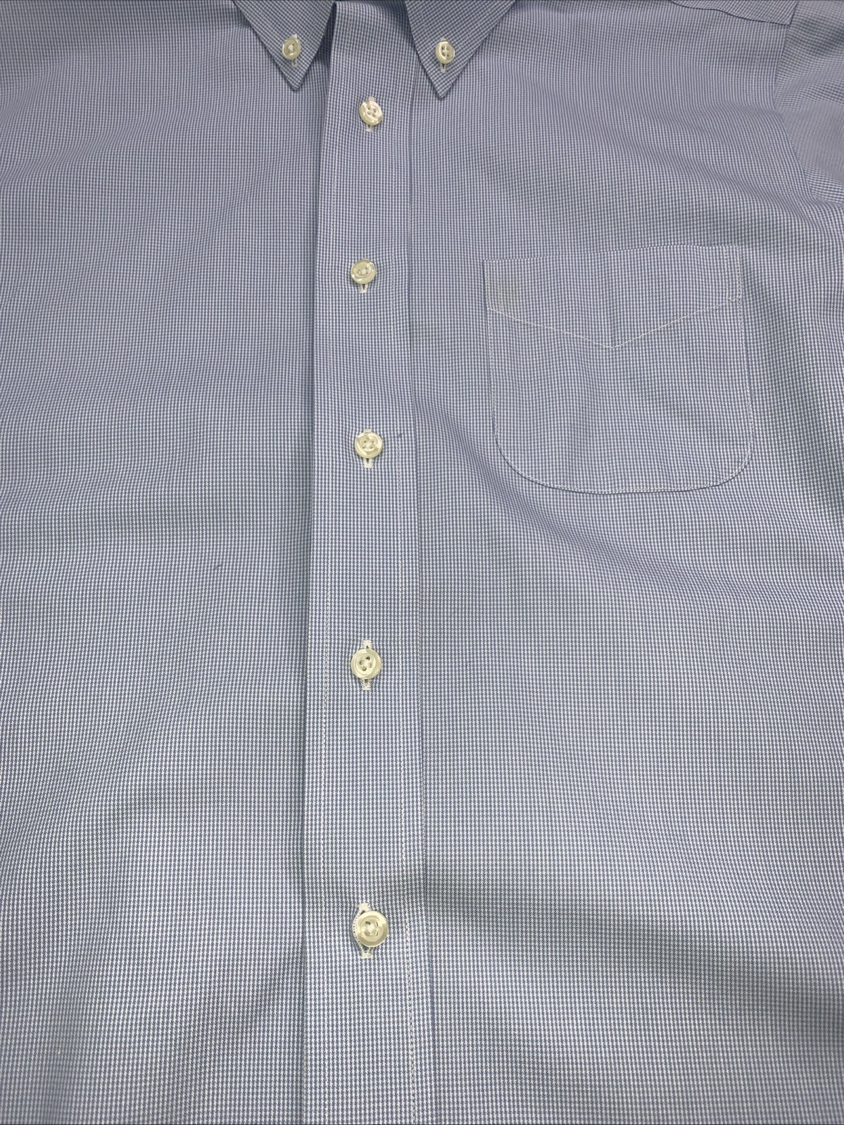 Brooks Brothers Blue Houndstooth Cotton Non Iron Button Down Dress Shirt Mens 16 thumbnail 4
